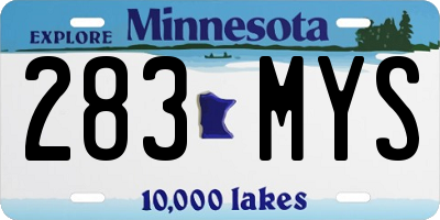 MN license plate 283MYS