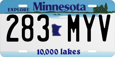 MN license plate 283MYV
