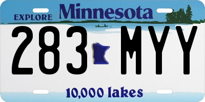 MN license plate 283MYY