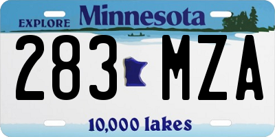 MN license plate 283MZA