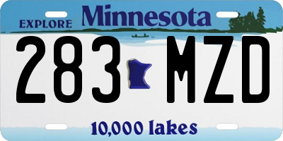MN license plate 283MZD