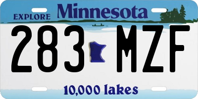 MN license plate 283MZF