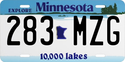 MN license plate 283MZG