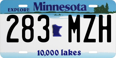 MN license plate 283MZH