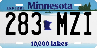 MN license plate 283MZI
