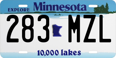 MN license plate 283MZL