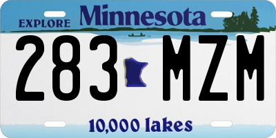 MN license plate 283MZM