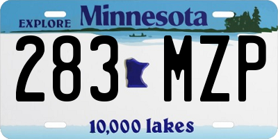 MN license plate 283MZP