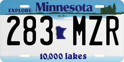 MN license plate 283MZR