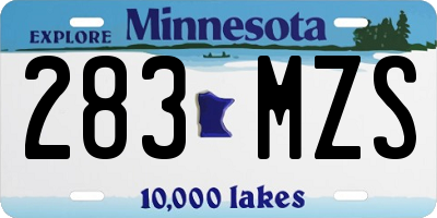 MN license plate 283MZS
