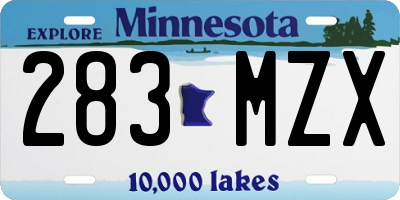 MN license plate 283MZX