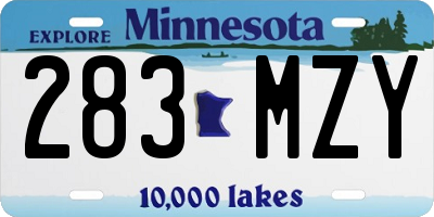 MN license plate 283MZY