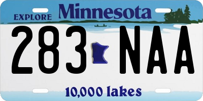 MN license plate 283NAA