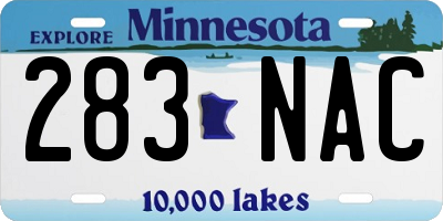 MN license plate 283NAC
