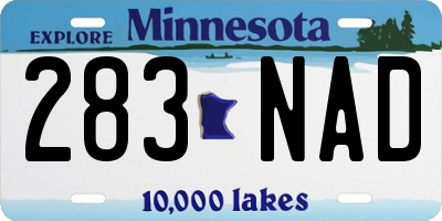 MN license plate 283NAD