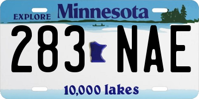 MN license plate 283NAE