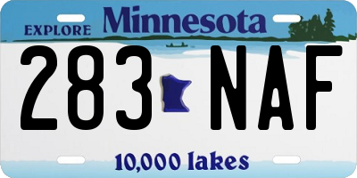MN license plate 283NAF