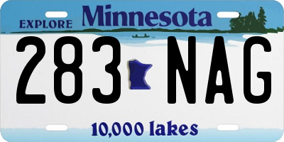 MN license plate 283NAG