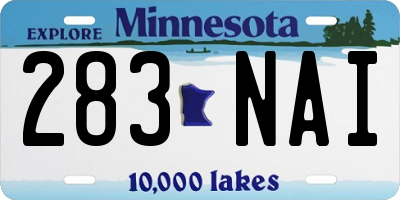 MN license plate 283NAI