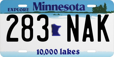 MN license plate 283NAK