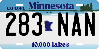 MN license plate 283NAN