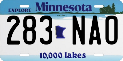MN license plate 283NAO