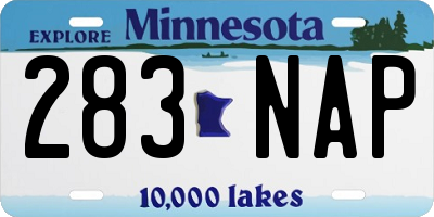 MN license plate 283NAP
