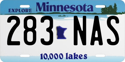 MN license plate 283NAS
