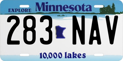 MN license plate 283NAV
