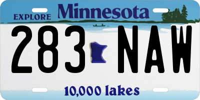MN license plate 283NAW