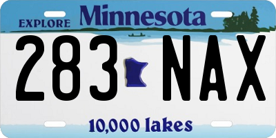 MN license plate 283NAX