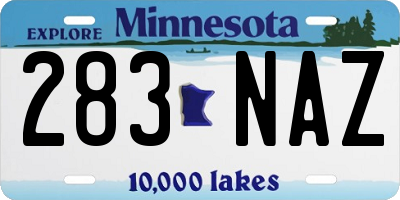 MN license plate 283NAZ