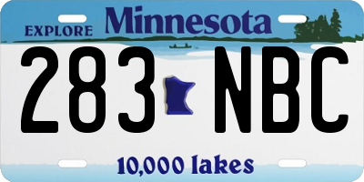 MN license plate 283NBC