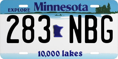 MN license plate 283NBG