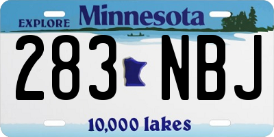MN license plate 283NBJ