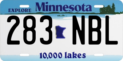 MN license plate 283NBL