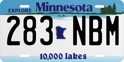 MN license plate 283NBM
