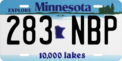 MN license plate 283NBP