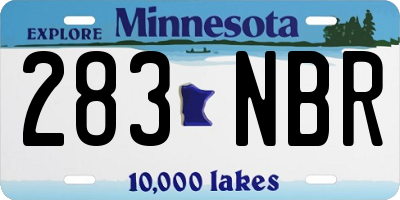 MN license plate 283NBR