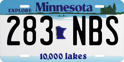 MN license plate 283NBS