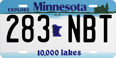 MN license plate 283NBT