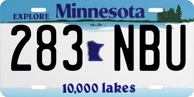 MN license plate 283NBU