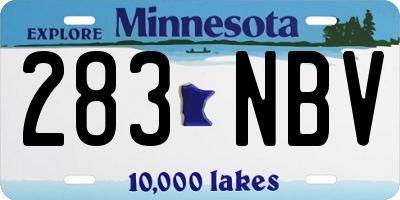MN license plate 283NBV