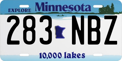MN license plate 283NBZ