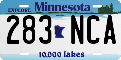 MN license plate 283NCA