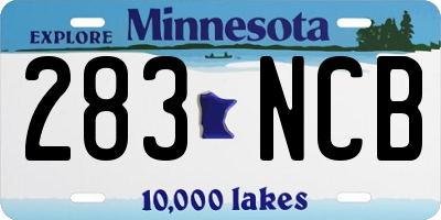 MN license plate 283NCB
