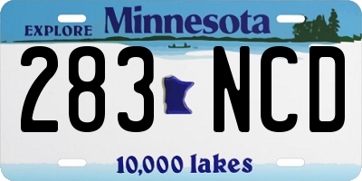 MN license plate 283NCD