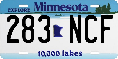 MN license plate 283NCF
