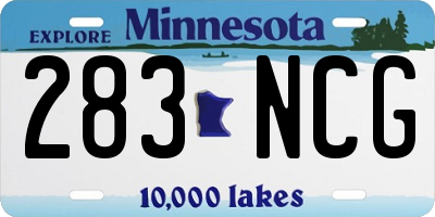 MN license plate 283NCG