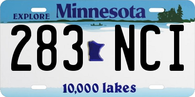MN license plate 283NCI